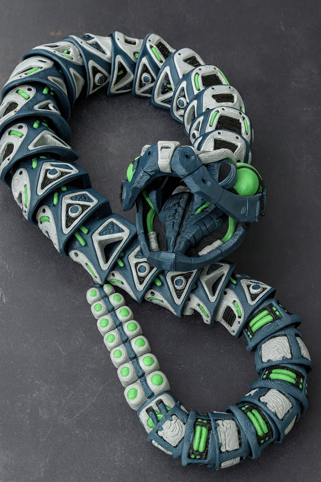 Cyber Mech Snake – Fully Articulated 3D Printed Futuristic Robotic Snake